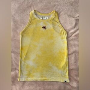 Abercrombie Kids Yellow Tie-Dye Daisy Kids Tank Top size 13/14